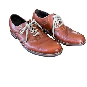 Cole Haan Mens Brown Leather Oxford Saddle Lace Up Dress Shoes Size 10.5 M